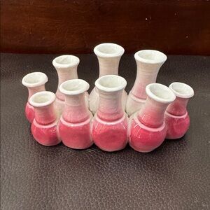 Torre & Tagus Multi Mini Tube Ceramic 9 Connected Bud Vase Set w/Shared Base